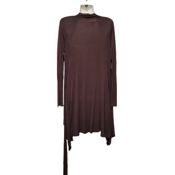 BROWN Long Cardigan Jacket Open Front Sweater Coat Cover Up - Size M - Picture 5 of 8